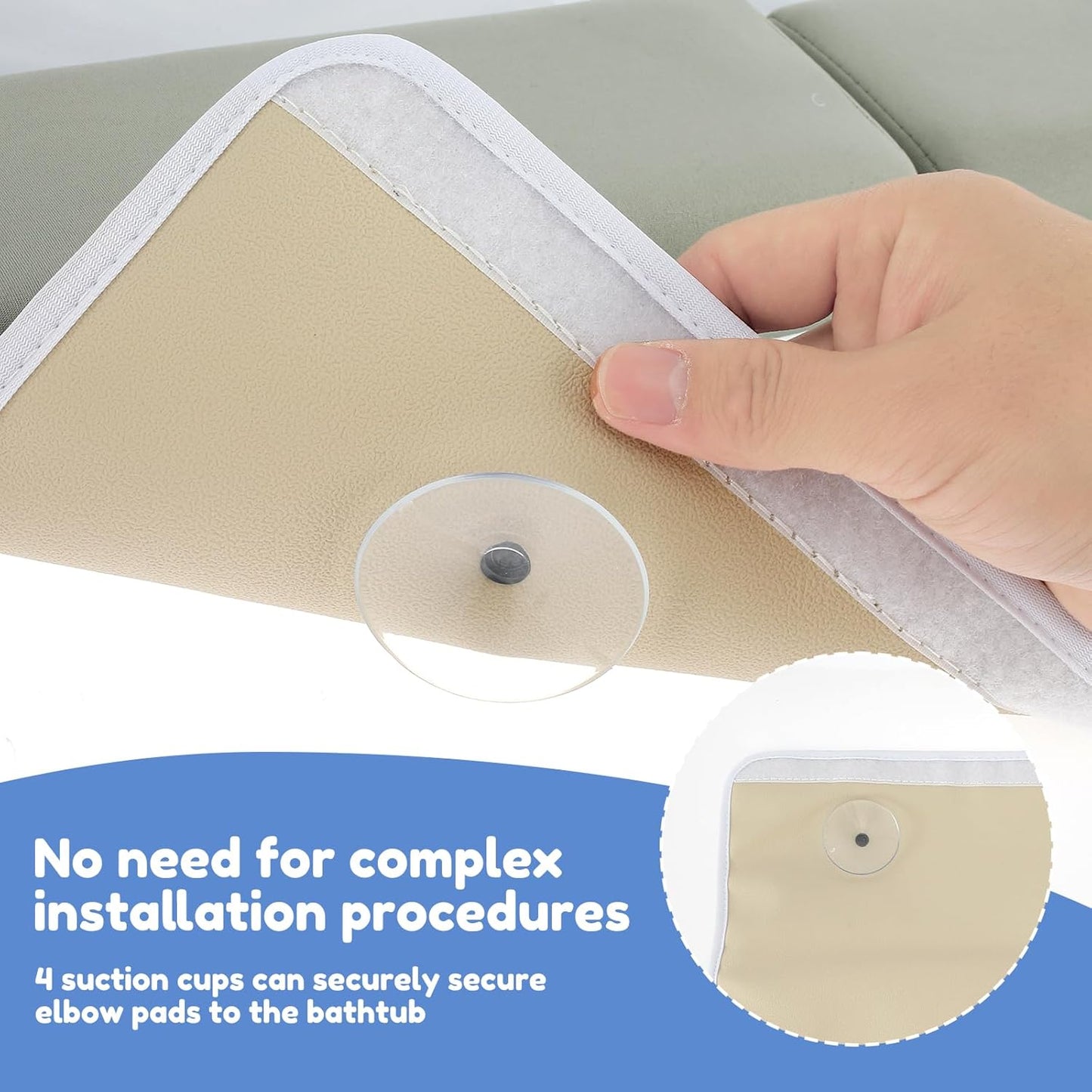 2 Pcs Baby Bath Kneeler and Elbow Rest Pad Set Comfortable Foam Bath Kneeling Pad Anti-Slip Bath Tub Elbow Pad with 4 Organizer Pockets Washable Baby Bath Cushion Bath Kneeling Pad for Toddler