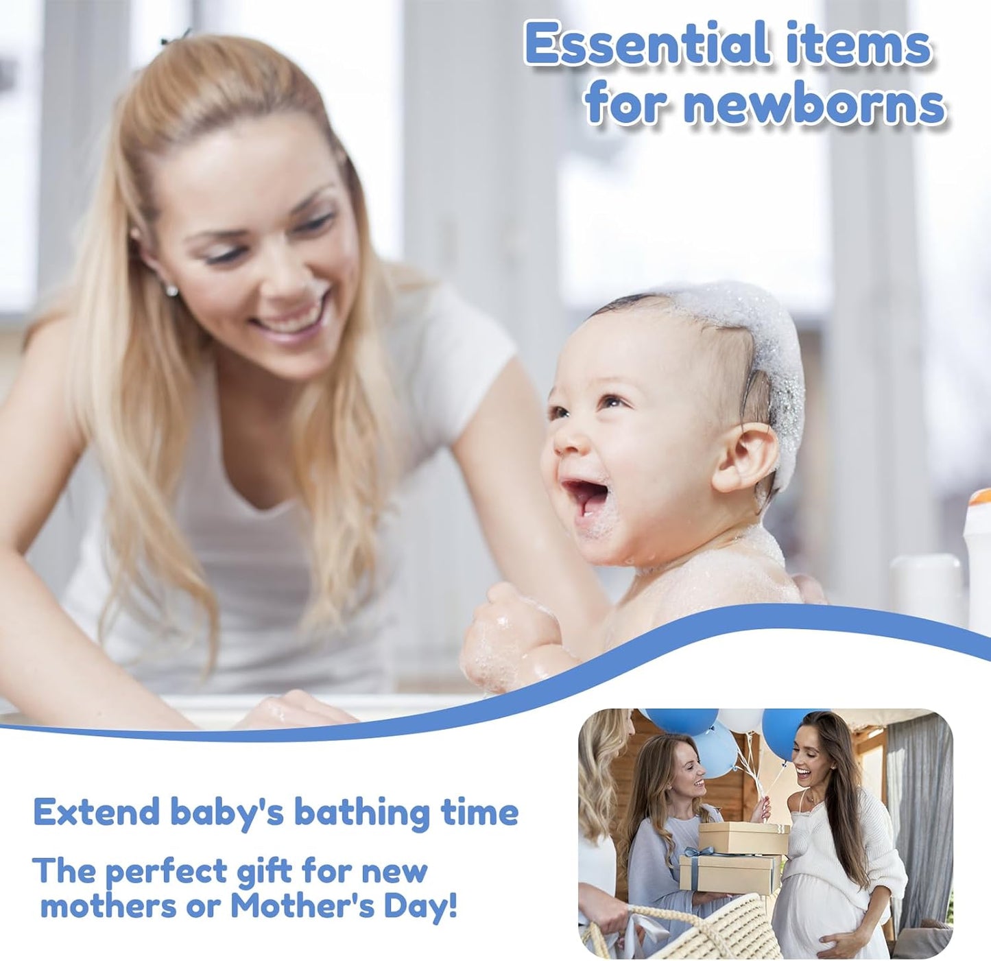 2 Pcs Baby Bath Kneeler and Elbow Rest Pad Set Comfortable Foam Bath Kneeling Pad Anti-Slip Bath Tub Elbow Pad with 4 Organizer Pockets Washable Baby Bath Cushion Bath Kneeling Pad for Toddler