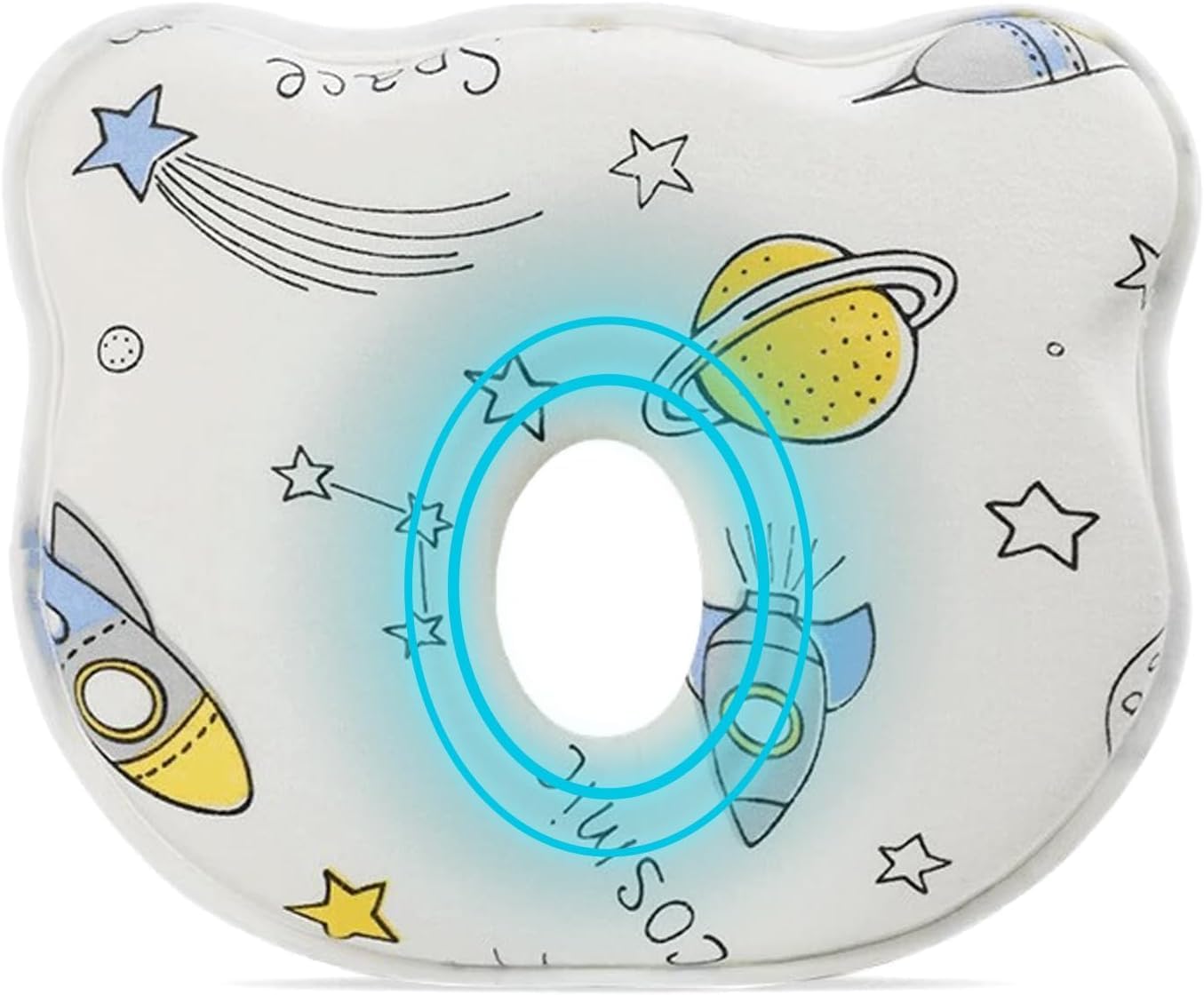 Baby Pillow,Cute Cartoon Bear Soft and Cozy Shaping Pillow, Breathable Bedding Set for Infants for Small Boys and Girls Prevent Flat Head