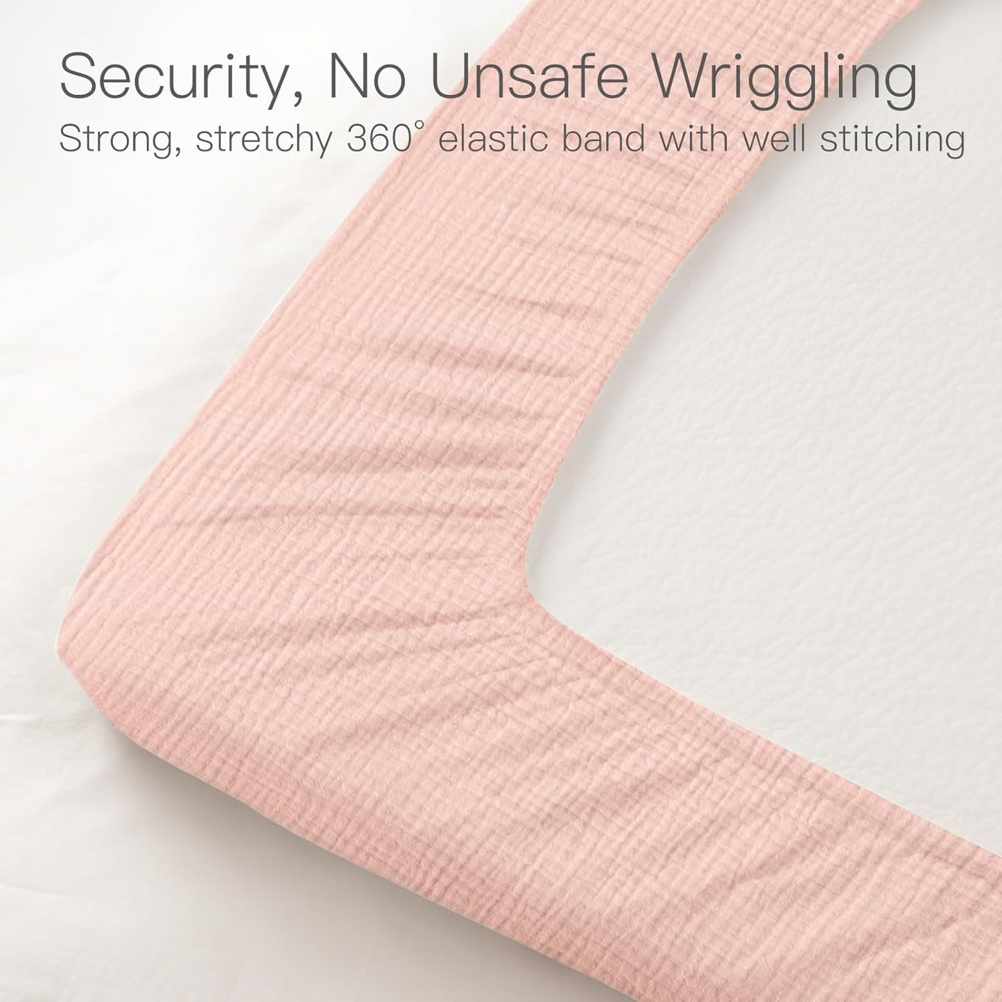 100% Organic Cotton Muslin Baby Fitted Crib Sheets 2 Pack 52x28 Inches Cream&Muted Pink, Ultra Breathable and Soft Sheet Fits Standard Crib Mattress Sheet Neutral Toddler Bedding for Baby Boys Girls