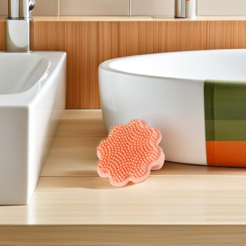 2Pcs Silicone Hair Brush and Scalp Scrubber for Newborns Gentle Hair Care Tool for Daily Bath Routine