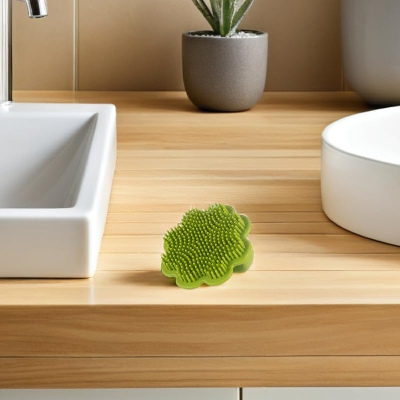 2Pcs Silicone Hair Brush and Scalp Scrubber for Newborns Gentle Hair Care Tool for Daily Bath Routine