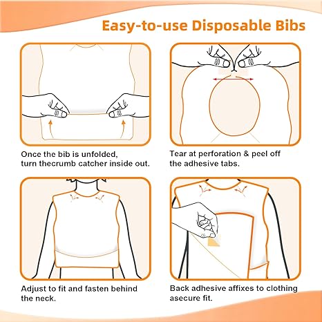 10 Pcs Disposable Bibs, Individually Packaged with Catcher and Leakproof Liner for Toddler Feeding, Baby Travel Essential
