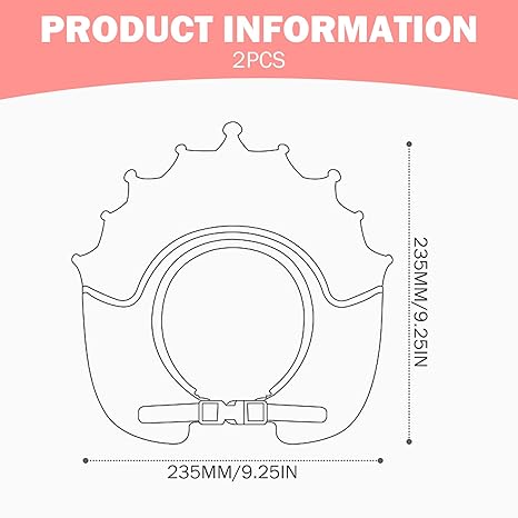 2PCS Baby Shower Cap Adjustable Crown Shape Baby Hair Washing Shield Waterproof Lightweight Plastic Bath Visor for Toddlers